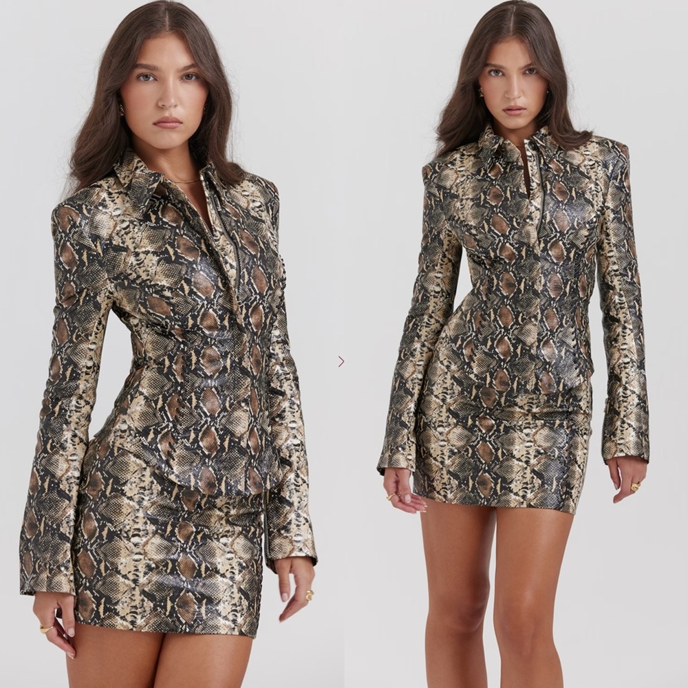 House of CB Vani Snake Print Fitted Jacket - Picture 4 of 16